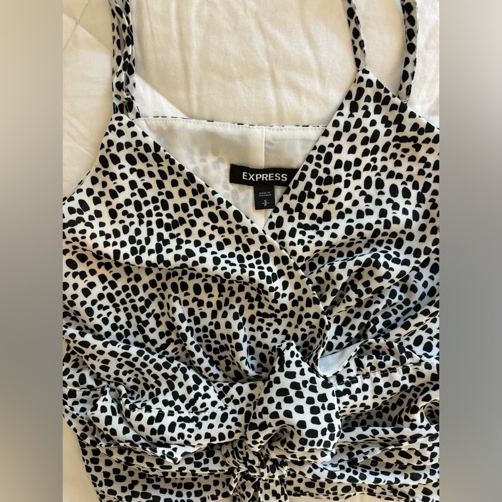 Animal Print Blouse with front tie waist wrap